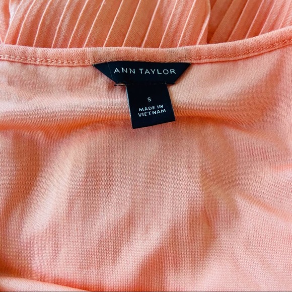 Ann Taylor Pleated Dress Coral Sleeveless Small - Picture 5 of 6